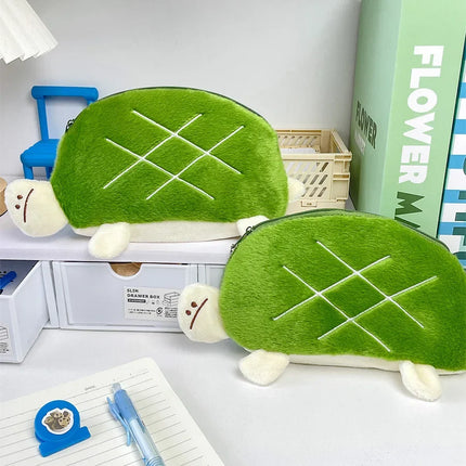 1pcs Cute tortoise student pencil case office stationery storage bag kids kawaii school supplies rubber pencil storage bag