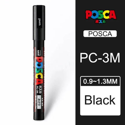 UNI POSCA Markers Set PC-1M/3M/5M Permanent Acrylic Paint Pen Quick Dry Graffiti Painting Art Supplies Japanese Stationery