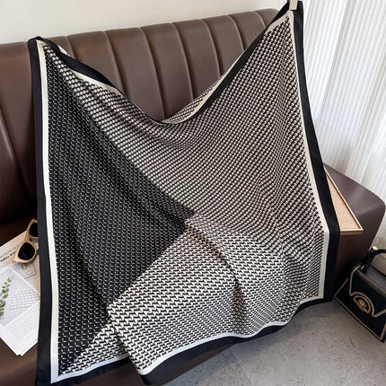 90*90Cm Square Scarf Twill Silk Feeling Women Head Shawls and Wraps Luxury Hair Tree Print Neck Scarves Hijab Bandana Pashmina