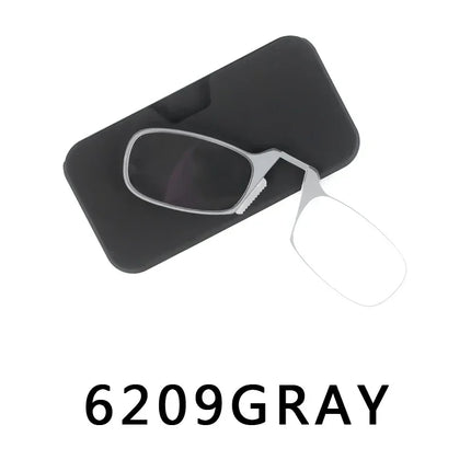 Nose Clip Reading Glasses Man High Quality Men Portable Foam Nose Glasses  for Seniors Transparent Eyeglasses with Case