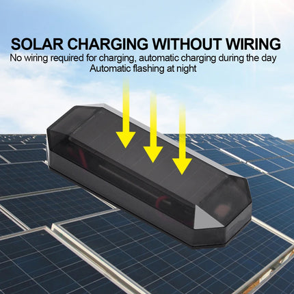 Mini Solar Power Car Warning Light LED Flashlight Car Motorcycles Alarm Lamp In-Night Caution Strobe Warning Light Running Lamp
