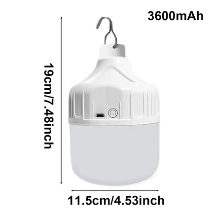 Portable USB Rechargeable LED Camping Light Multifunctional Outdoor Emergency Hanging Tent Lamp Hiking Picnics Night Lighting