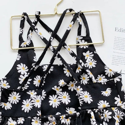 Girls Casual Dresses Little Daisy Printed Slip Sleeveless Dress Kids Dresses for Girls 2 To 6 Years Flower Girl Dresses Weddings