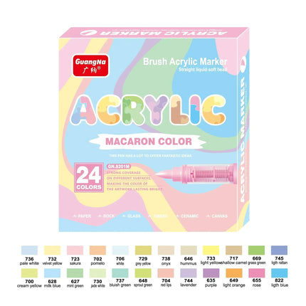 12/24/36/48/72/120 PCS GuangNa Acrylic Color Soft Head Markers Painted Graffiti Christmas Gfit Marker Set Festival Art Supply