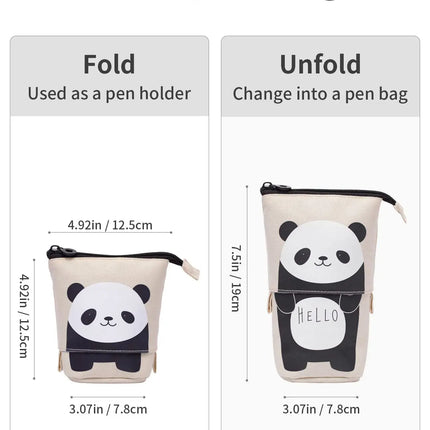 Standing Pencil Case, Telescopic Pencil Holder, Kawaii Stand Up Pencil Case,Spacious Pencil Pouch Portable Pencil Bag for School