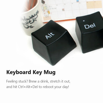 3Pcs Set Creative Keyboard Tea Cup Office Coffee Cups Black Color Ctrl Del Alt Keys Mugs Promotion Gifts Trade Shows Wedding