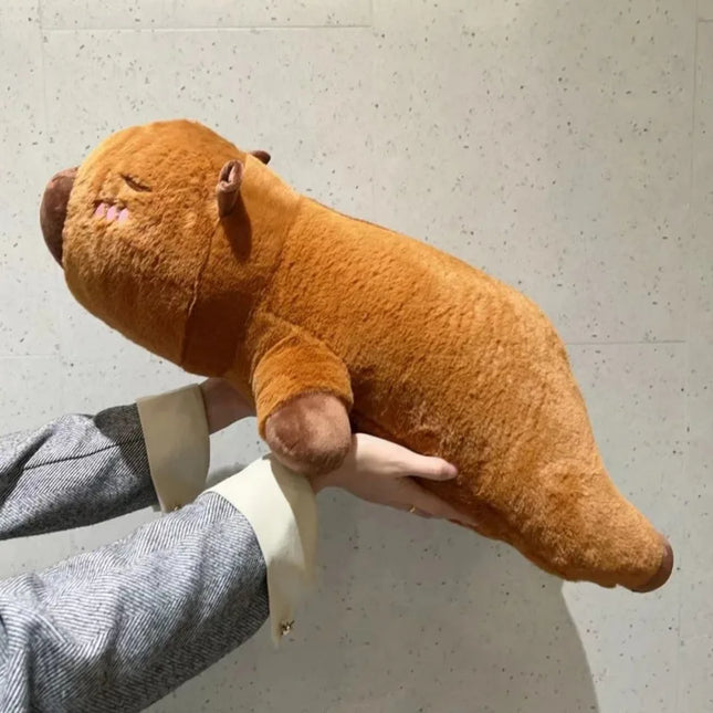 Kawaii Capybara Plush Toy Stuffed Capibara Fluffy Doll Long Sleep Soft Pillow Sofa Cushion Nap Sleeping Toys for School  Xmas