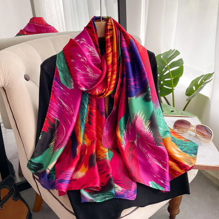 Spring Scarf Women's Luxury Design Polyester Material Smooth Scarf Soft Shawl Beach Scarf