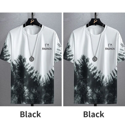 Suits for men 2025 Summer Fashion Polyester Thin Casual Breathable Short Sleeve Printed Sports T-shirt + Shorts Basketball Set