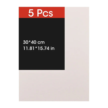 5pcs Canvas Board For Painting Cotton Blank,Primed White,Suitable For Gouache,Watercolor,Acrylic,Oil Painting,Art Supplies,HB-03