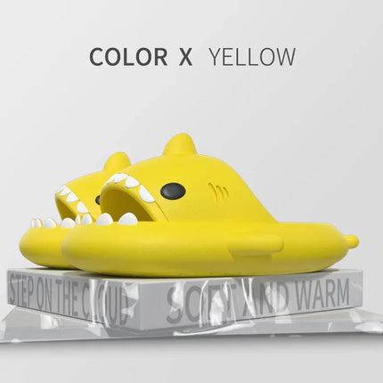 Women Cartoon Shark Slippers Men Indoor Bathroom Slides Summer Couple Fashion Flat Shoes Sandals Home Soft EVA Beach Flip Flops