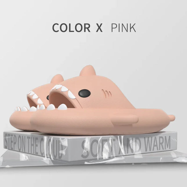 Women Cartoon Shark Slippers Men Indoor Bathroom Slides Summer Couple Fashion Flat Shoes Sandals Home Soft EVA Beach Flip Flops