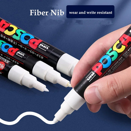 UNI POSCA Markers Set PC-1M/3M/5M Permanent Acrylic Paint Pen Quick Dry Graffiti Painting Art Supplies Japanese Stationery