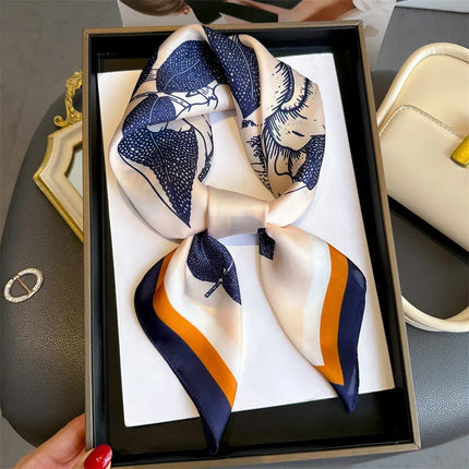 70cm Chain Pattern Scarf Universal Imitation Silk High-end Square Scarf Clothing Accessories Kerchief Shawl Protection Headscarf