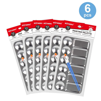 MOTARRO 1Pcs Rectangle Paint Tray Metal Palettes for Acrylic Oil Paint Watercolor Craft Professional DIY Art Painting Palette