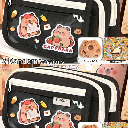 1Pc Large Capacity Pencil Case Flip Cover Stationery Pencil Bag Simple Stationery Storage bag School Office Supplies Stationery