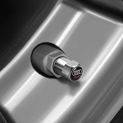 4Pcs Car Wheel Tire Valve Caps Tyre Stem Cover Bolt-In Accessories For Audi Sline A6 Q7 A7 S3 A8 A3 RS A1 A5 A4 Quattro Q5 Q3 TT