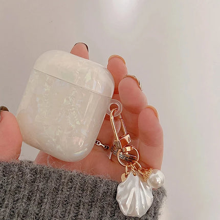 Dreamy Pearl Shell Soft Case with Keychain For AirPods 4 Airpods 3 2 1 pro 2 Wireless Earphone Accessories Headphone Box Cover