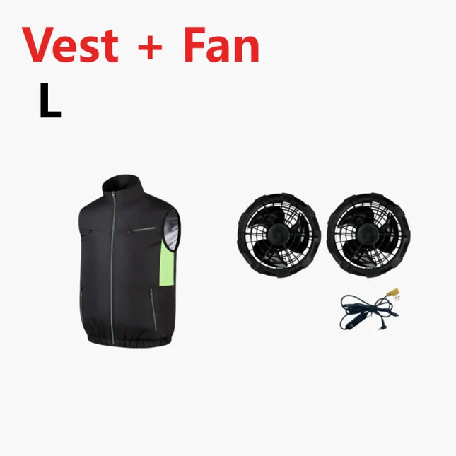 Cooling Vest Ice Fan Vest 3 Gears USB Heat Resistant Air Conditioner Clothes Vest Breathable Wearable Cooling Fan Vest Camping