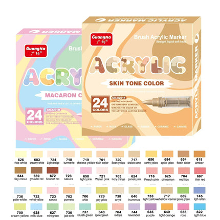 12/24/36/48/72/120 PCS GuangNa Acrylic Color Soft Head Markers Painted Graffiti Christmas Gfit Marker Set Festival Art Supply