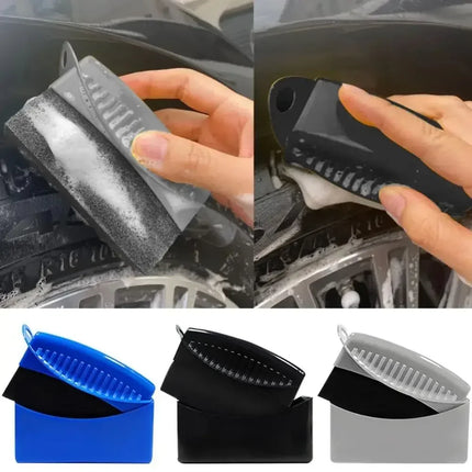Car Wheel Polishing Waxing Sponge Brush ABS Car Tire Washing Cleaning Brushes Contour Detailing Dressing Applicator Pad