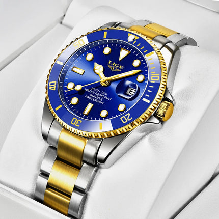 LIGE Fashion Sport Watch for Man Waterproof Military Men's Quartz Wristwatches Top Brand Luxury Big Men Watch Relogios Masculino