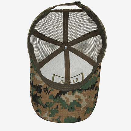American Logo Personality Sticker Embroidered Women's Baseball Cap Mesh Hat Men's Outdoor Velcro Cap
