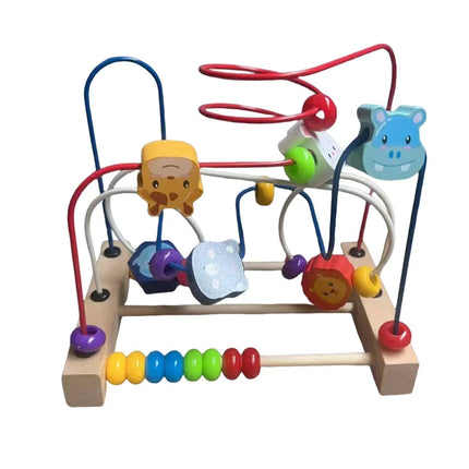 Colorful Wooden Roller Coaster Educational Circle Toy For Preschool Learning Bead Maze Toy Perfect Gift For Young Children