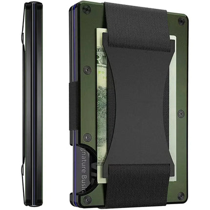 Carbon Fiber Metal Minimalist Slim Credit Card Holder Wallet Carteira for Men Cartera Tarjetero Hombre RFID Bank Cardholder Case