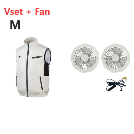 Cooling Vest Ice Fan Vest 3 Gears USB Heat Resistant Air Conditioner Clothes Vest Breathable Wearable Cooling Fan Vest Camping