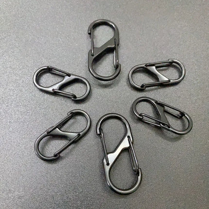 1~10PC Slock Buckles, Metal Double Headed Keychains, Octagonal Buckles, Spring Clips, Camping and Hiking Accessories
