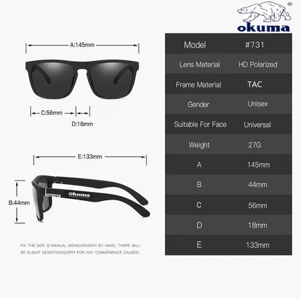 Okuma polarized sunglasses UV400 for men and women outdoor hunting, fishing, driving bicycles, sunglasses optional box