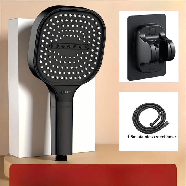 13cm Large Panel 3 Modes Handheld Shower Head High Pressure Water Saving Anti Fall Massage Bathroom Showerhead with Filter