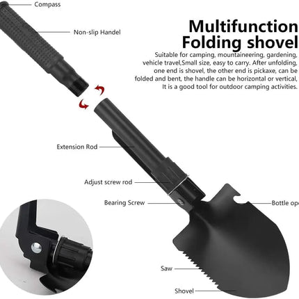 Engineer Shovel Military Shovel Outdoor Multifunctional Folding Camping Shovel Garden Hoe Digging Tool Kit Fishing Shovel
