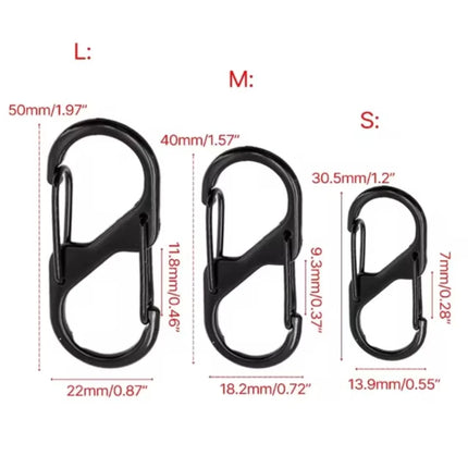 1~10PC Slock Buckles, Metal Double Headed Keychains, Octagonal Buckles, Spring Clips, Camping and Hiking Accessories