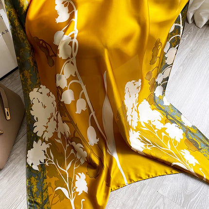 Spring Scarf Women's Luxury Design Polyester Material Smooth Scarf Soft Shawl Beach Scarf