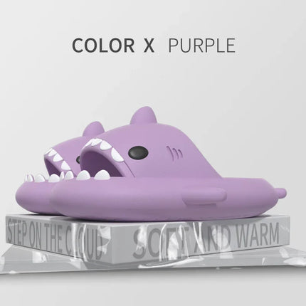 Women Cartoon Shark Slippers Men Indoor Bathroom Slides Summer Couple Fashion Flat Shoes Sandals Home Soft EVA Beach Flip Flops