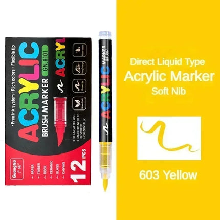 12/24/36/48/72/120 PCS GuangNa Acrylic Color Soft Head Markers Painted Graffiti Christmas Gfit Marker Set Festival Art Supply