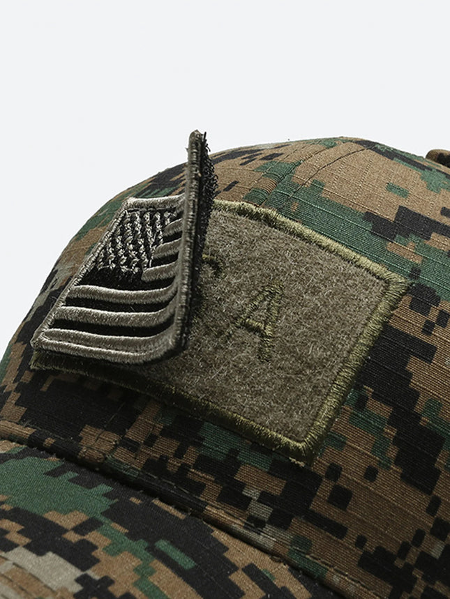 American Logo Personality Sticker Embroidered Women's Baseball Cap Mesh Hat Men's Outdoor Velcro Cap