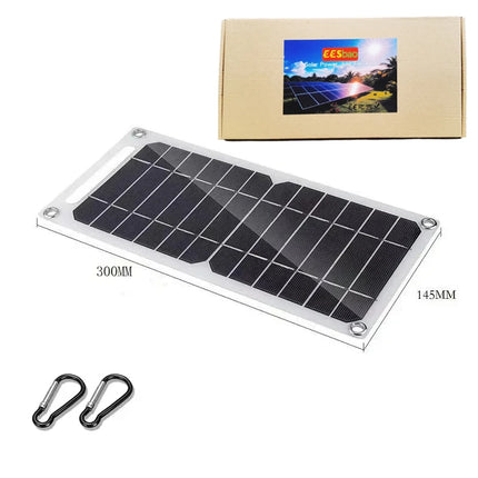 5-35W Solar Panel With USB Waterproof Outdoor Hiking And Camping Portable Battery Mobile Phone Charging Bank Charging Panel 6.8V