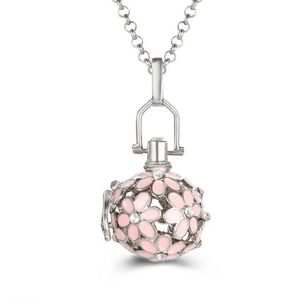 New Charm Mexico Chime Hollow Angel Wings Vintage Necklace Jewelry Music Ball Aroma Pendant For Women Summer Fashion Accessories