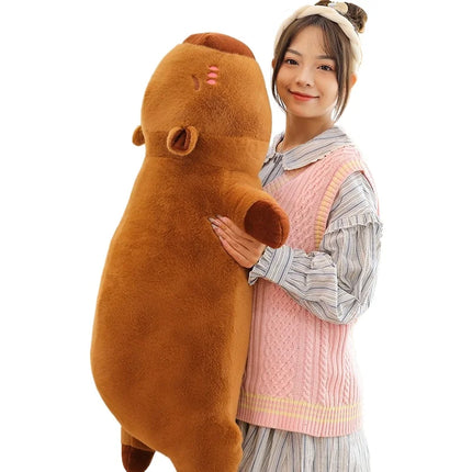 Kawaii Capybara Plush Toy Stuffed Capibara Fluffy Doll Long Sleep Soft Pillow Sofa Cushion Nap Sleeping Toys for School  Xmas