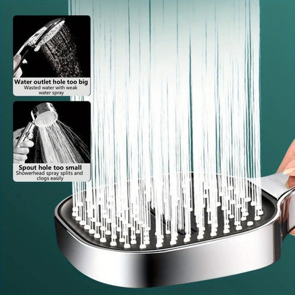 13cm Large Panel 3 Modes Handheld Shower Head High Pressure Water Saving Anti Fall Massage Bathroom Showerhead with Filter