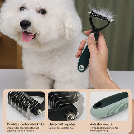 8 in 1 Cat Dog Grooming Comb Set Pet Cleaning Brush Tool Kit Storage Bag Dog Nail Clipper Flea Comb Cat Hair Removal Brush Kits