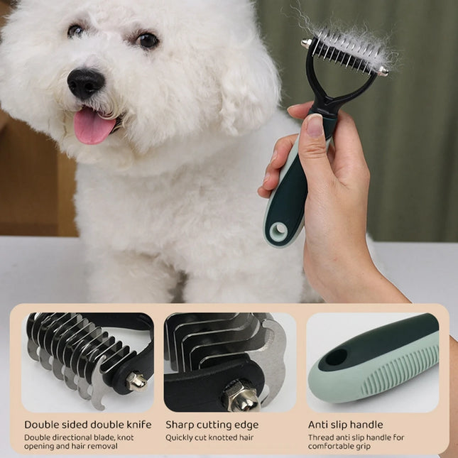8 in 1 Cat Dog Grooming Comb Set Pet Cleaning Brush Tool Kit Storage Bag Dog Nail Clipper Flea Comb Cat Hair Removal Brush Kits