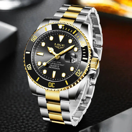 LIGE Fashion Sport Watch for Man Waterproof Military Men's Quartz Wristwatches Top Brand Luxury Big Men Watch Relogios Masculino