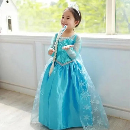 Girls Snow Queen Elsa Kids Costumes for Girl 2025 Carnival Party Prom Gown Robe-Playing Children Clothing Frozen Princess Dress