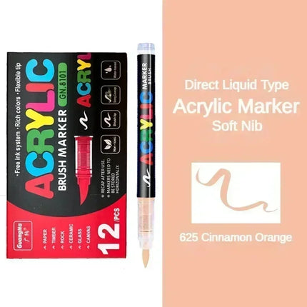 12/24/36/48/72/120 PCS GuangNa Acrylic Color Soft Head Markers Painted Graffiti Christmas Gfit Marker Set Festival Art Supply
