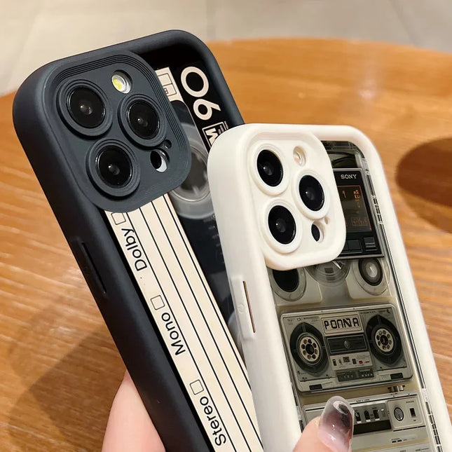 Retro Magnetic Radio Tape Cassette Phone Case For iPhone 16 15 14 13 12 11 Pro Max XS Max XR X 7 8 Plus SE2022 Shockproof Fundas