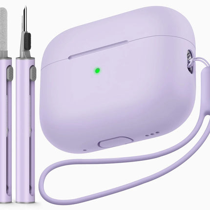 AirPods Pro Case Cover with Cleaner Kit,Soft Silicone Protective Case for Apple AirPod Pro 2nd/1st Generation Case for Women Men